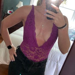 Purple lace body suit fun back!!!